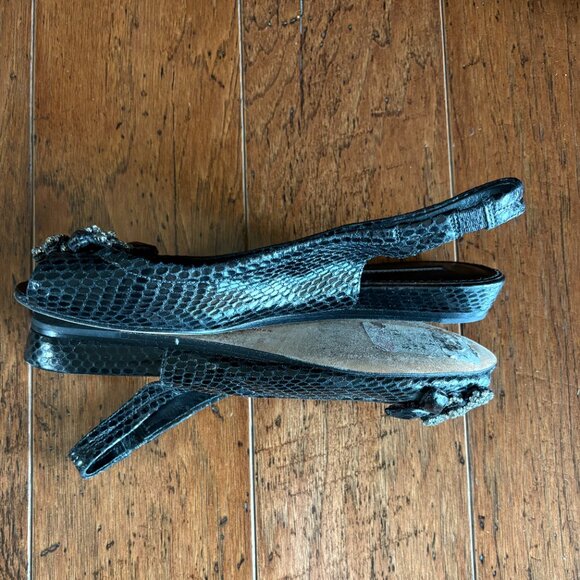 Vera Wang Lavender Label Sling-back Flats. Size 8. Black. - Picture 3 of 5